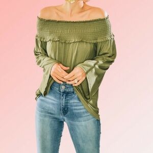 Off The Shoulder Smocked Top